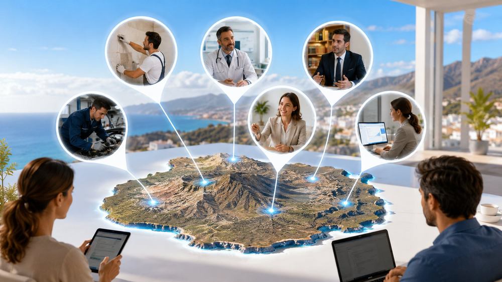 Equipo de profesionales verificados sonrientes posando en Gran Canaria